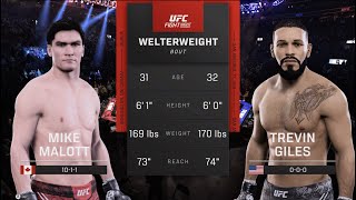 UFC Edmonton Malott vs Giles UFC 5 Simulation [upl. by Lodnar]