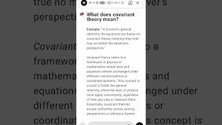 What does covariant theory mean [upl. by Nosraep]