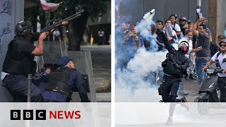 Protests erupt in Caracas against Venezuelas disputed election result  BBC News [upl. by Eelyahs]