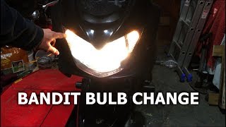 GSF 650 Bandit Bulb Change Sidelights And Headlights [upl. by Yuma]