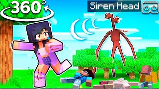 Aphmau saving friends from SIREN HEAD in Minecraft 360° [upl. by Althee503]