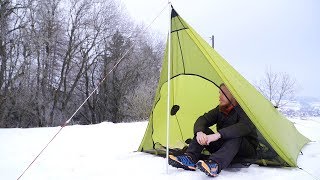 Ultraleicht Wandern Rhön  Schlafen im Schnee [upl. by Charin]