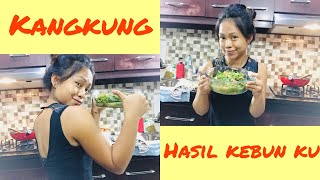 Señorita masak kangkung  masak kangkung hasil kebun sendiri [upl. by Ojiram]