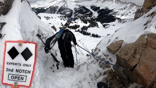 EXTREME SKIING Arapahoe Basin EAST WALL 2nd Notch amp Steep Gullies [upl. by Evonne]