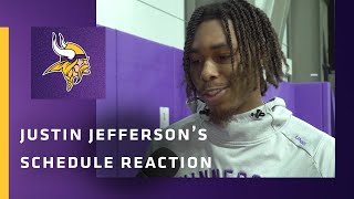 Justin Jefferson’s Instant Reaction to Seeing the 2022 Minnesota Vikings Schedule [upl. by Nakre985]