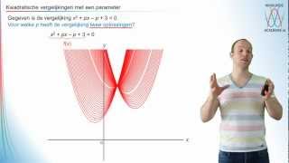 Kwadratische vergelijkingen met een parameter vwo 3  WiskundeAcademie [upl. by Ettelrac]