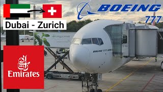 Trip Report  Emirates Boeing 777  Dubai  Zurich [upl. by Cynera]