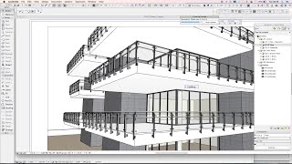 3DMD Railing  Drawing an Archicad railing on a building [upl. by Larianna]