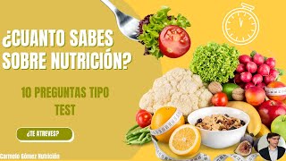 ✅ Test de Nutrición y Dietética en 10 preguntas ¿Cuánto sabes 🤷‍♀️🙋‍♀️💪 [upl. by Loren]