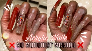 ACRYLIC NAILS with NO MONOMER  using SAVILAND ACRYLIC POWDER  Beginner Nail Hacks [upl. by Mignon]