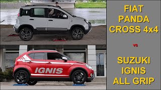 SLIP TEST  Fiat Panda Cross 4x4 vs Suzuki Ignis All Grip  4x4testsonrollers [upl. by Gerlac253]