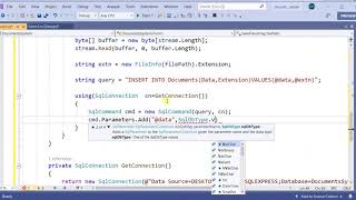 How to save all types of files in SQL Server Database and retrieve it  C Code  Documents System [upl. by Bruis]