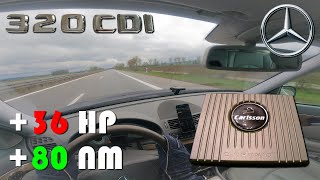 Mercedes E320 CDI  Carlsson C Tronic Tuning Box Performance Test on german Autobahn [upl. by Feodor]