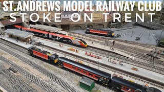 ST ANDREWS MODEL RAILWAY CLUB WESTON COYNEY STOKE ON TRENT INCLUDING VT ALSTOM 390 VT CLASS 86 [upl. by Bettine]