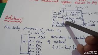 Calculation of Transfer Function from Mechanical translational System [upl. by Sib]