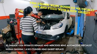 NISSAN QASHQAI CYLINDER HEAD GASKET REPLACE [upl. by Ayerhs]