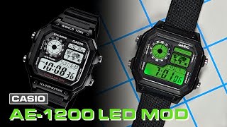 Casio AE1200 LED Mod  Casio Royale gets an upgrade with ultra bright green LEDs [upl. by Anisamoht]