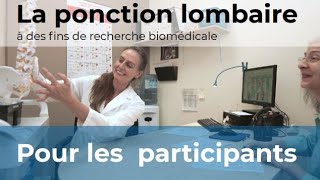 La ponction lombaire à des fins de recherche biomédicale version pour les participants [upl. by Arriaes]