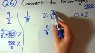 Converting between fractions and percentages [upl. by Tyika945]