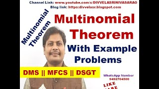 Multinomial Theorem  Multinomial Theorem with Example Problems  Multinomial  DMS  MFCS [upl. by Leahcir577]