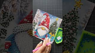 Diamond painting Kerst kaarten Christmas cards Gnome Card making Kaarten maken Diy kit [upl. by Nedry]