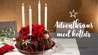 DIY Adventskrans med kottar och julstjärnor [upl. by Retsof]