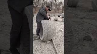 Traditional craftsmen are carving a stone jar [upl. by Aisha]