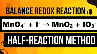 Balanced redox reaction MnO4  I  MnO2  IO3 [upl. by Schumer]