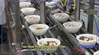 ORICS S30 Frozen meals Bowl filling and sealing Packaging machine with Tray Sealer [upl. by Atiroc648]