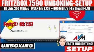 FritzBox 7590 Unboxing amp Erste EinrichtungSetup für Telekom Anschluss  AVM DSL Router Review [upl. by Onitsoga]