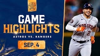 Astros vs Rangers Game Highlights 9423  MLB Highlights [upl. by Angid]