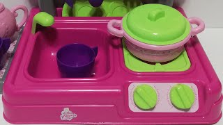 7 Minutes Satisfying with Unboxing Hello Kitty Sanrio Kitchen Set Tiny ASMR Mini Super Kitchen Pink [upl. by Ahtivak]