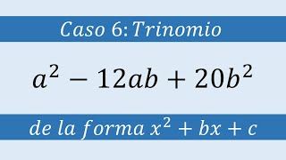 Caso Seis  Trinomio de la forma x2bxc ejemplo 03 [upl. by Osugi]