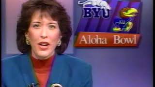 1992 Kansas Jayhawks vs BYU Cougars Aloha Bowl Highlights [upl. by Yumuk]