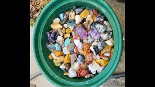 Polishing Gemstones with Thumlers 15 Pound Tumbler [upl. by Nylannej]