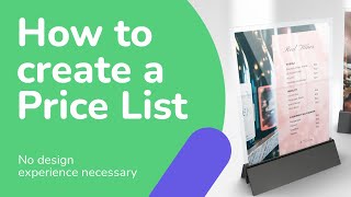 How to create a Price List Easy and Free [upl. by Joby]