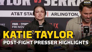 Katie Taylor Calls Head Butts Accidental in Win Over Amanda Serrano  MMA Fighting [upl. by Akinad15]