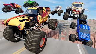 Monster Jam Insane Big vs Small Races and High Speed Jumps 6  BeamNG Drive  Griffs Garage [upl. by Nyloj]