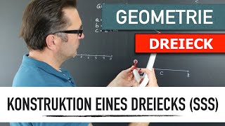 Wie zeichne ich ein Dreieck wenn drei Seiten gegeben sind  Konstruktion eines Dreieckes SSS [upl. by Bonucci31]