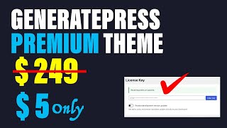 Generatepress Premium Theme with license key in 5 for a lifetime  Download [upl. by Winne]