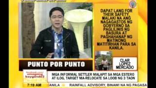 Punto por Punto Relocation ng mga naninirahan sa mga daluyan ng tubig tinututulan [upl. by Arema]