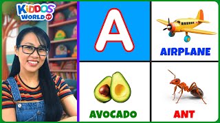 Learn the Alphabet ABC Letters and English Vocabulary with Miss V of Kiddos World TV [upl. by Kreg123]