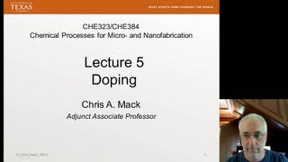 Lecture 5 CHE 323 Doping Impurities [upl. by Naro]