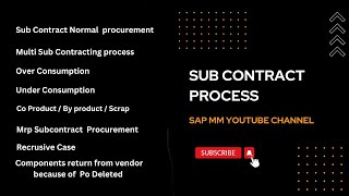 Subcontracting Process In SAP MM [upl. by Nerhtak361]