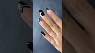 Black nails 💅 nailart nails naildesign nailtutorial diy easynailart shorts nailpolish [upl. by Clova]