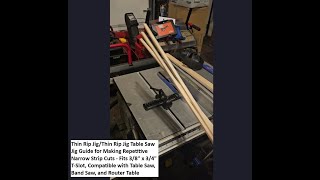 Thin Rip JigThin Rip Jig Table Saw Jig Guide for Making Repetitive Narrow Strip Cuts [upl. by Klehm195]