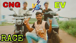 bajaj freedom cng bike 125 vs scooty ola S1 Pro race  bajaj CNG bike review [upl. by Aihsyt]