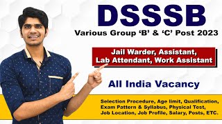 DSSSB Various Group C Post Recruitment 2023  Jail Warder Assistant Lab Attendant  Full Details [upl. by Ainecey]