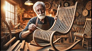 Aged 75 Still Crafting Veteran Woodworker Creates OneofaKind Rocking Chair from Thin Wooden Slats [upl. by Falda]