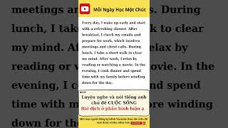 Học luyện nghe chủ đề CUỘC SỐNG thường ngày nhé mọi xuhuong viral hoctienganh learnenglish [upl. by Jankey320]